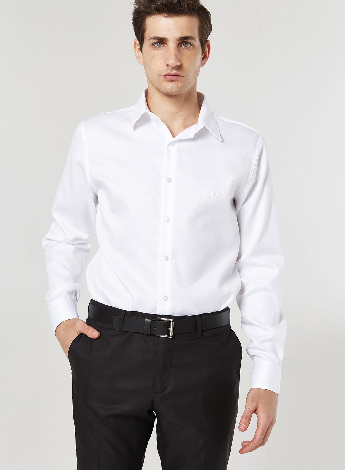 Camisa De Vestir Para Hombre Blanca Slim Sepiia, 53% OFF